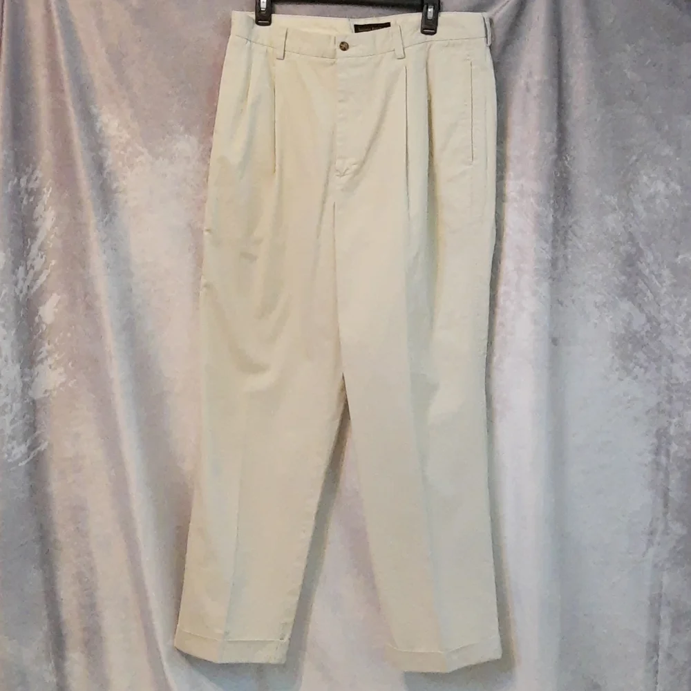 Banana Republic 100% Cotton Smithfield Chino Pleated Men’s 36x32 Beige VTG 90s
